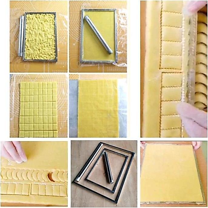 Cetakan bingkai perata adonan kue kering/Cetakan kue kering/Rolpin penggilingan adonan kue Stainless