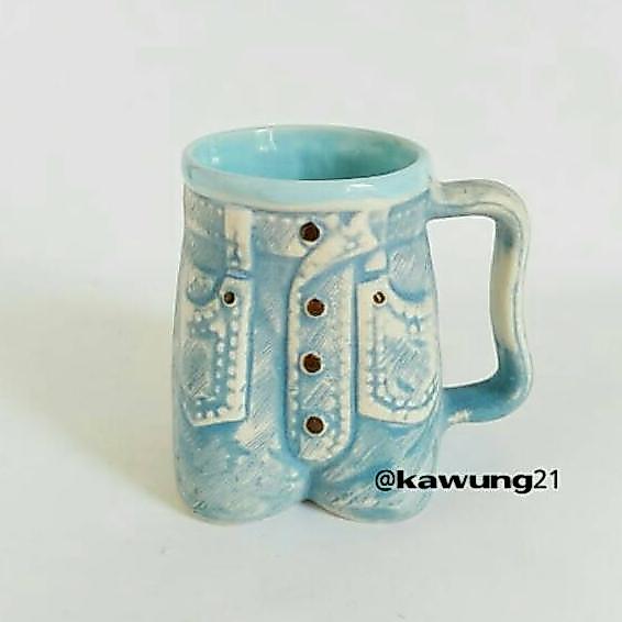 Mug Jeans Keramik Unik Gelas Cangkir Lucu
