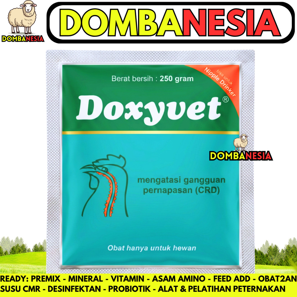 DOXYVET 100 GRAM DAN DOXYVET 250 GRAM MEDION - Obat Ayam Burung Ngorok CRD Flu Infeksi Pernafasan