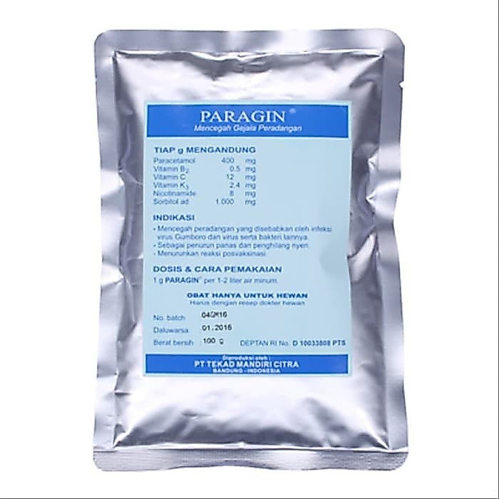 Obat gejala peradangan hewan PARAGIN 100gr