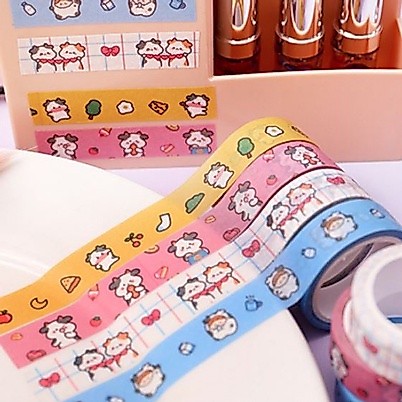 HI370 Washi Tape Sapi Lucu Strawberry Jurnal Buku Diary
