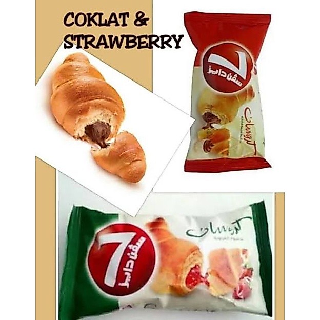 7days croissant/7days coklat/7days strawberry/7days roti umraoh haji/ croissant saudi