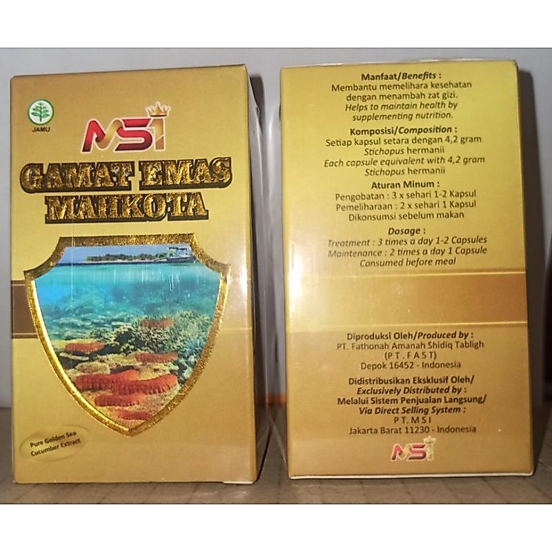 EXP 2028 Gamat MSI Teripang Obat Pasca Operasi Gamat Emas Mahkota MSI Original ORI