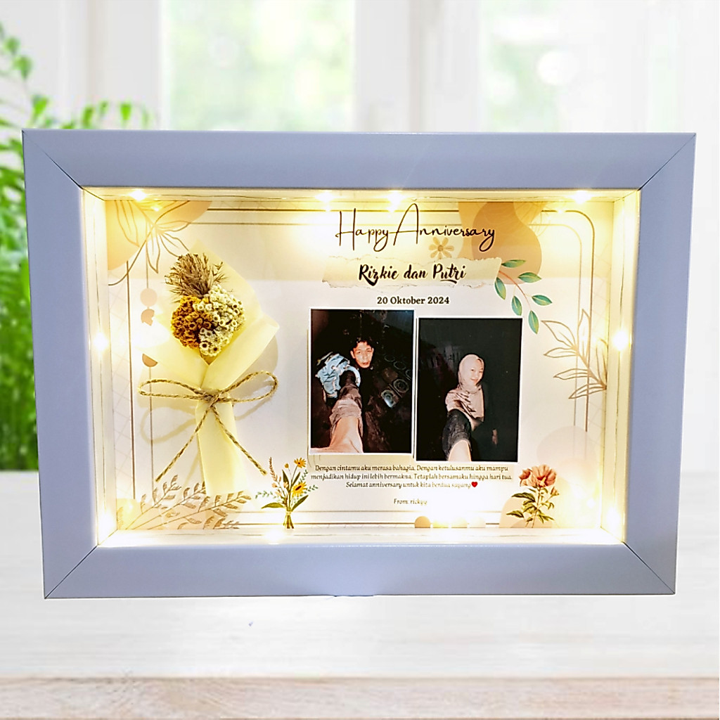 Praktis Flower in frame 3D uk 20x30 kado wisuda graduation kado guru kado perpisahan kado ulang