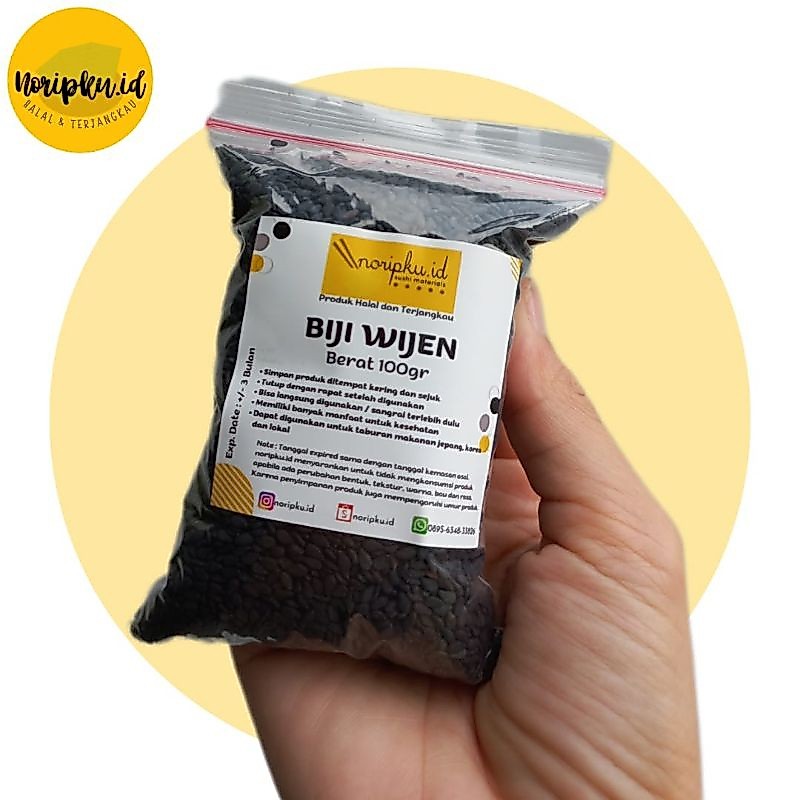 Biji Wijen Hitam / Black Sesame SeedTaburan Makanan Korea/Jepang/Lokal, Biji Wijen Halal 100gr