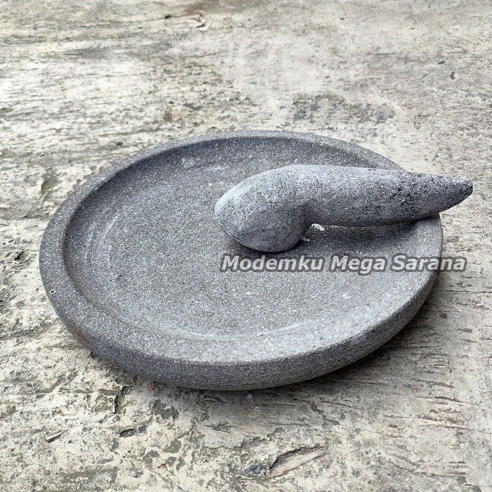 Terbaru Cobek Batu Asli Original + Ulekan Munthu Muntu Muntilan Merapi - 33 cm | Pawon Gerabah Jogja