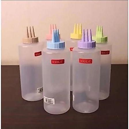 Botol msyonaise VIOLA 3 Lubang 500ml / Botol saos kecap 3 lubang