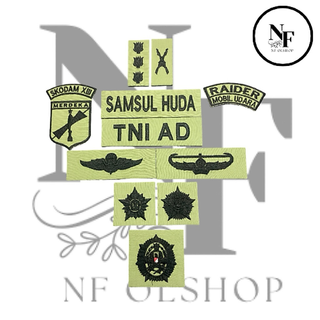 Atribut Brivet PDL Terbaru Sage Green TNI AD AL AU | Atribut Lengkap PDL TNI AD AL AU | Atribut TNI 