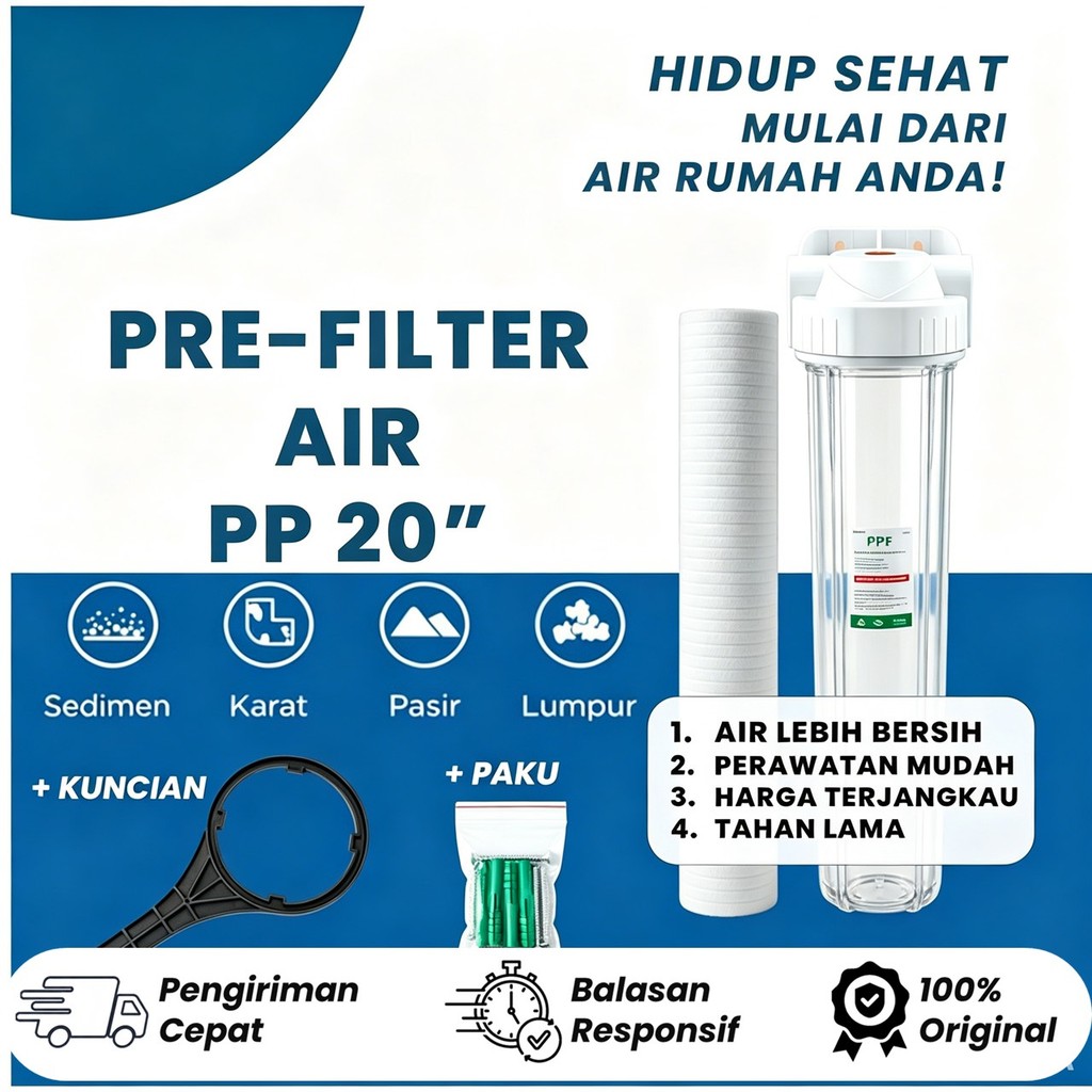 Housing Filter 20 Inch Biru / Transparan
