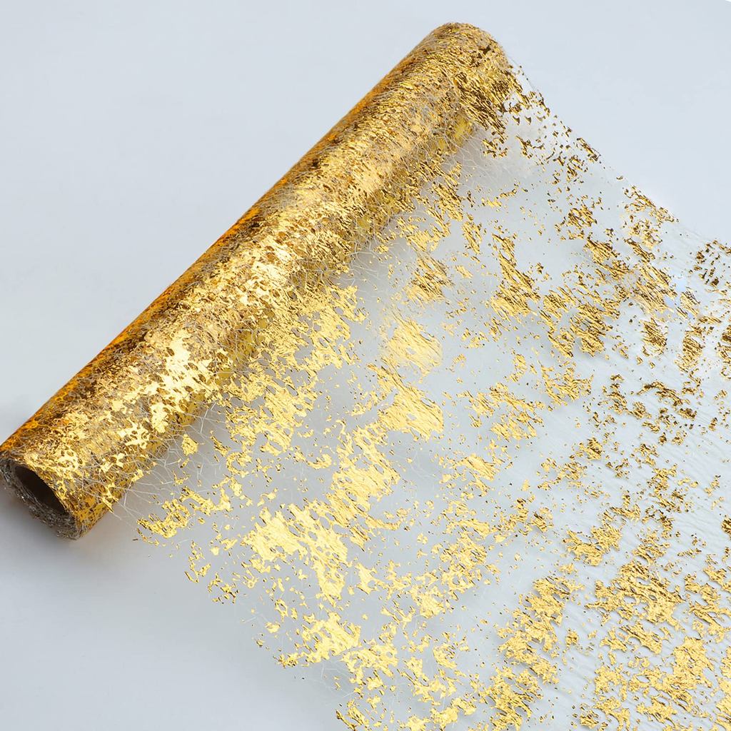 Gold Foil Table Runner Taplak Meja Selendang Gold Table Runner Cocok Mempercantik Meja