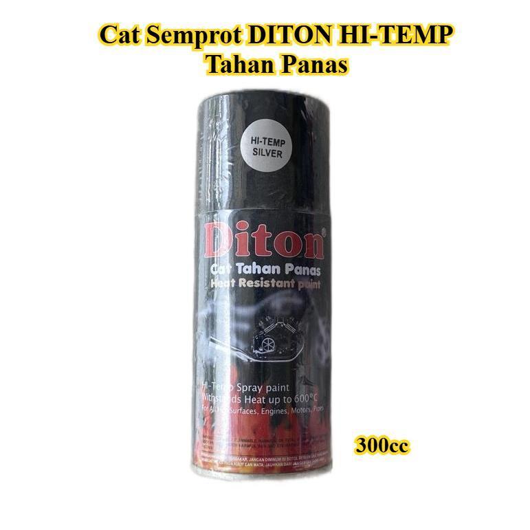 Diton Hi-Temp 300cc Cat Semprot Tahan Panas 600°C | Hitam & Silver | Cat Knalpot & Blok Mesin Motor 