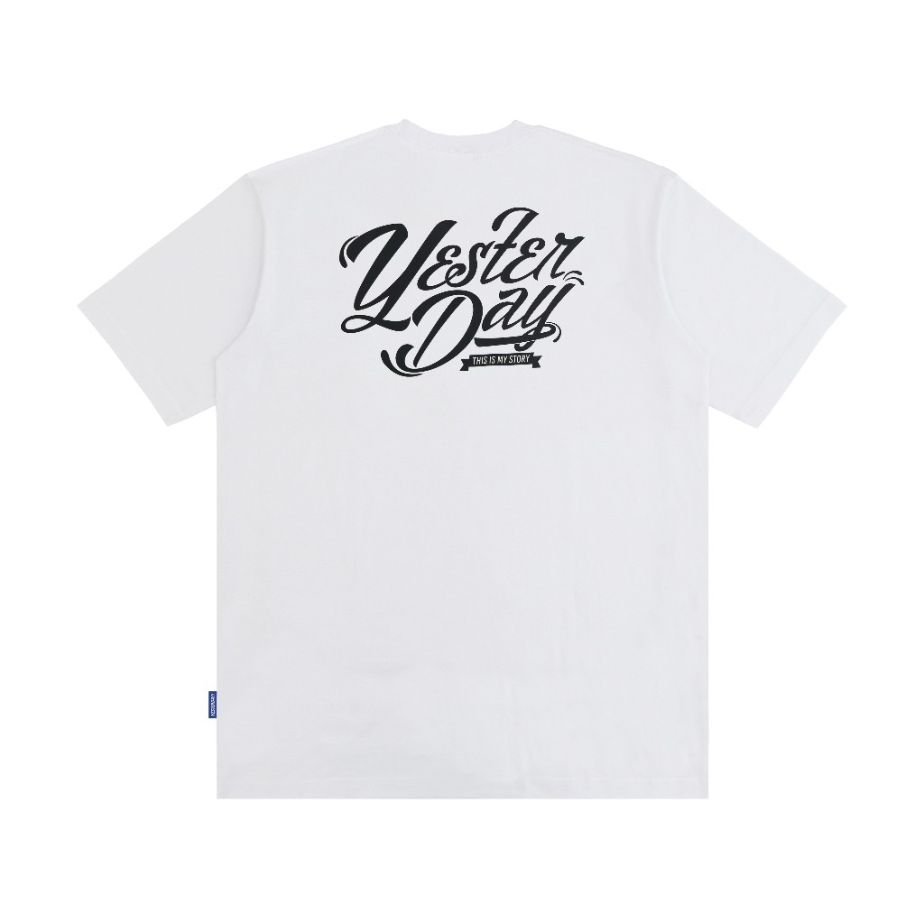 Yesterday – Baju Kaos Distro Pria Original T-Shirt Pria Cowok Keren Putih Script
