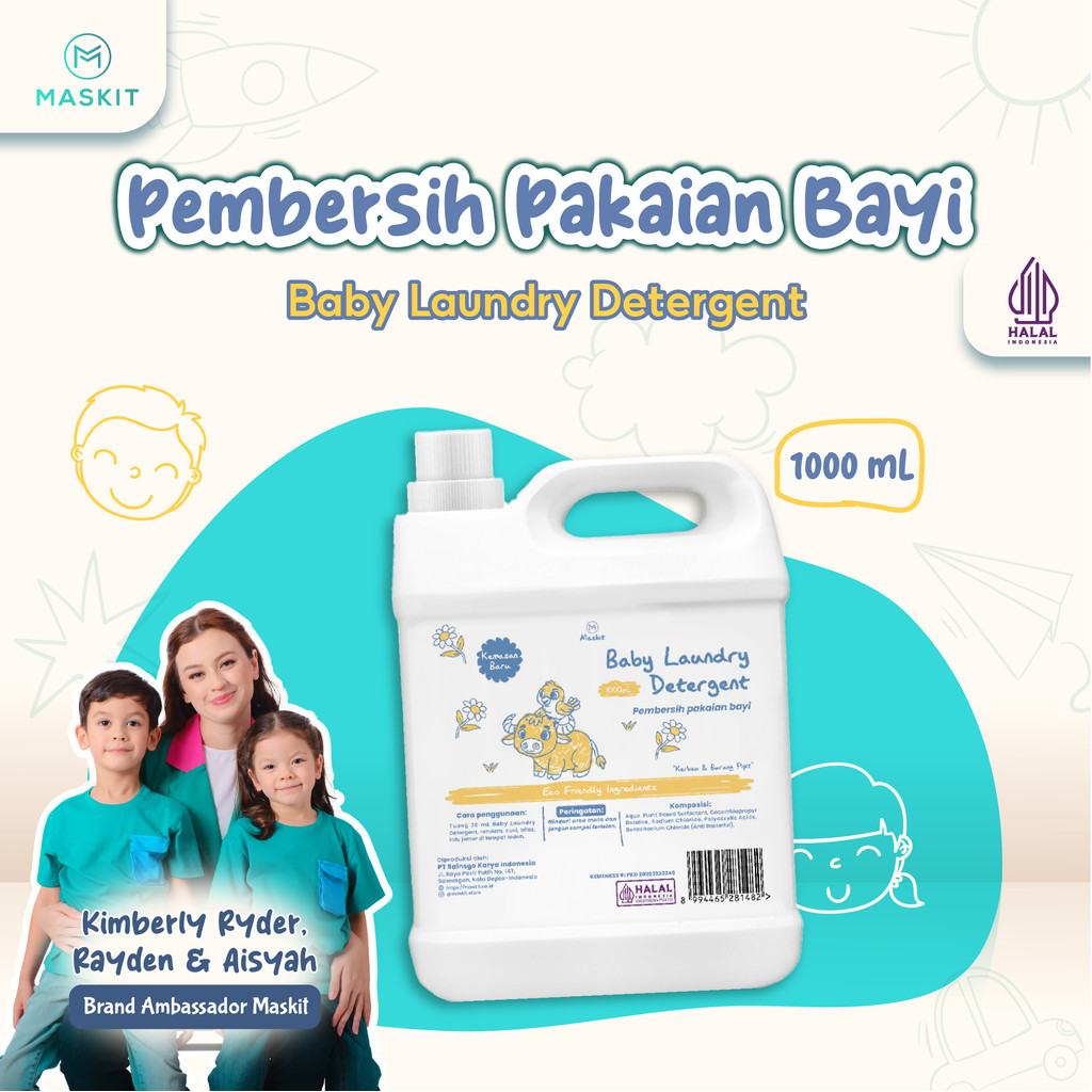 Deterjen Bayi Maskit / Baby Laundry Detergent Liquid 1L Eco-friendly