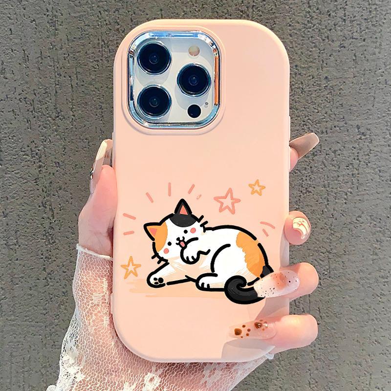 Case For Samsung A32 5G A34 M32 Silver Chrome Lens Lucu Kucing Silicon Softcase Hp