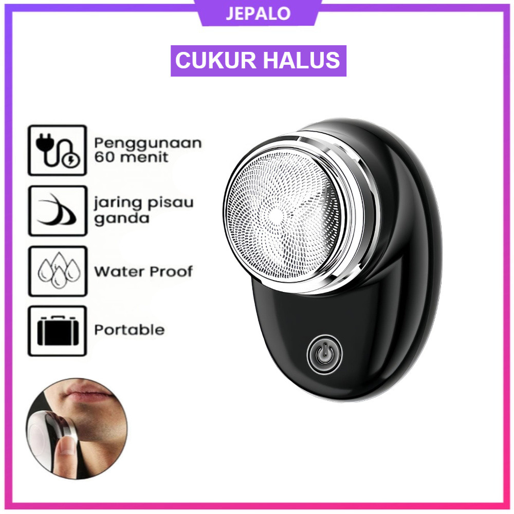 Cukur Bulat Otomatis / Alat Cukuran Elektrik Kumis Jenggot Rambut Bulu Mini  / Alat Cukur mini bulat