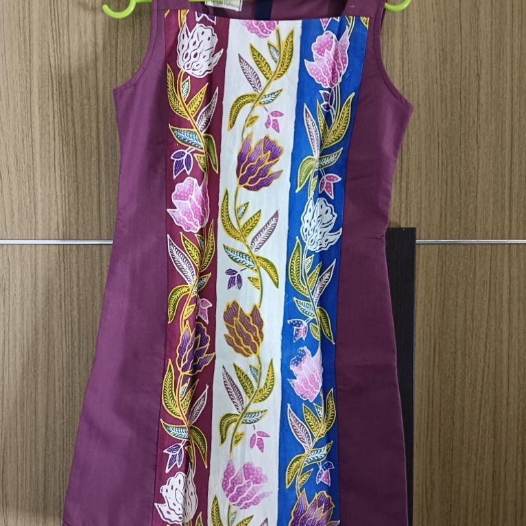 Dress Batik Ungu Bunga | Batik Kultur | Ld 88-pb 80 | RTA