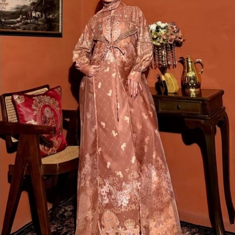Gamis Dress Gavina Set Hijab Exclusive by Elly Arsy + free EA Bross