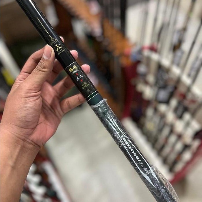 Threefish Joran Pancing Tegak Zhenyue Carbon Ringan Alat Memancing Dengan Ringan