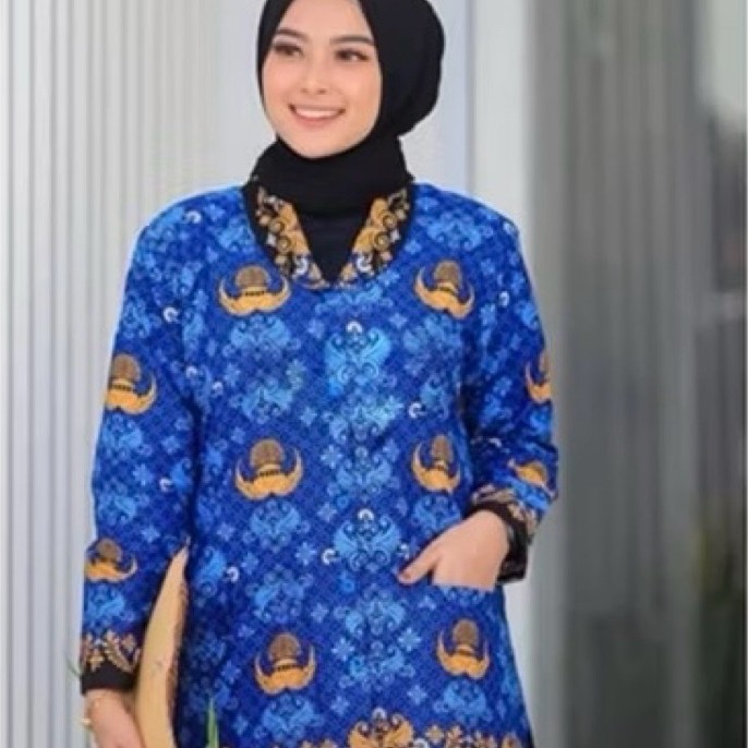 Baju Seragam Batik KORPRI Wanita Terbaru Premium – Kemeja Korpri Full Furing Katun C40s / C50s Resmi