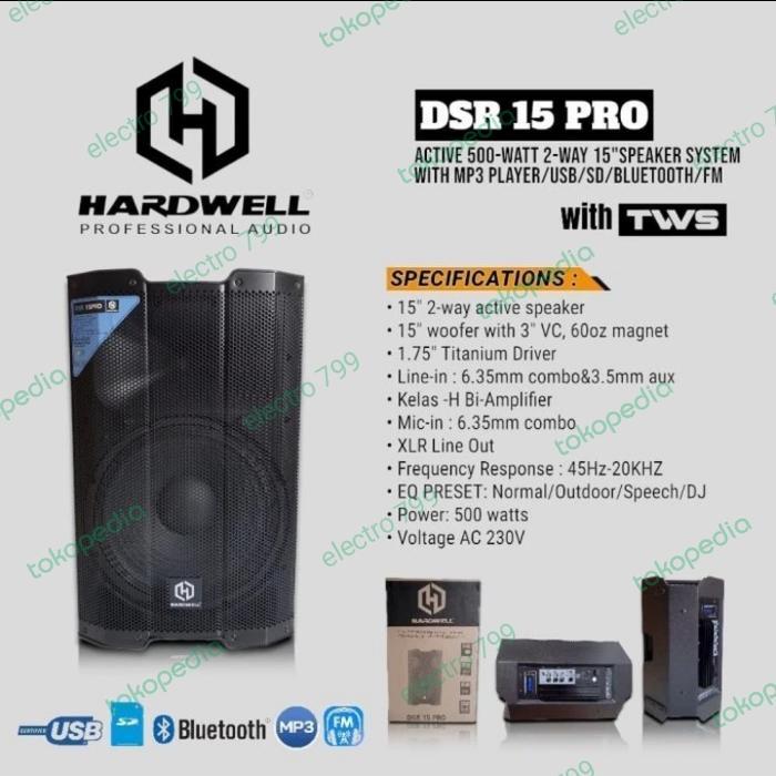 Speaker Aktif Hardwell DSR 15 Pro/aktif speaker DSR 15 Pro Original