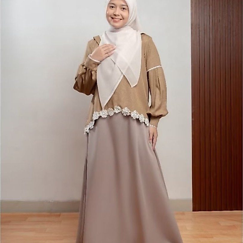 JILBRAVE Claudia Dress Gamis Mocha M