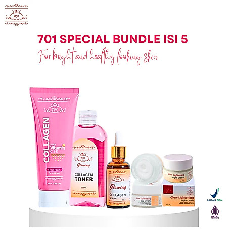 701 COLLAGEN DAY / NIGHT CREAM / TONER/ SERUM/ FACIAL FOAM - PAKET CREAM COLLAGEN 701