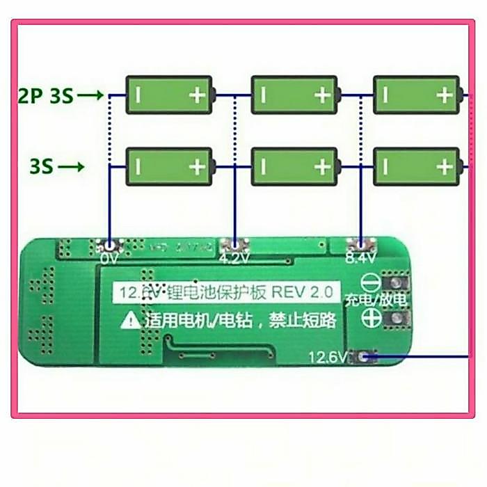 "New" Modul bms 3s 20a 12v baterai 18650 lithium