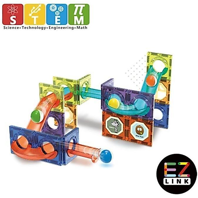 Modello- Okiedog Ezlink 3D Magnetic Marble Run With Light - Mainan Edukasi