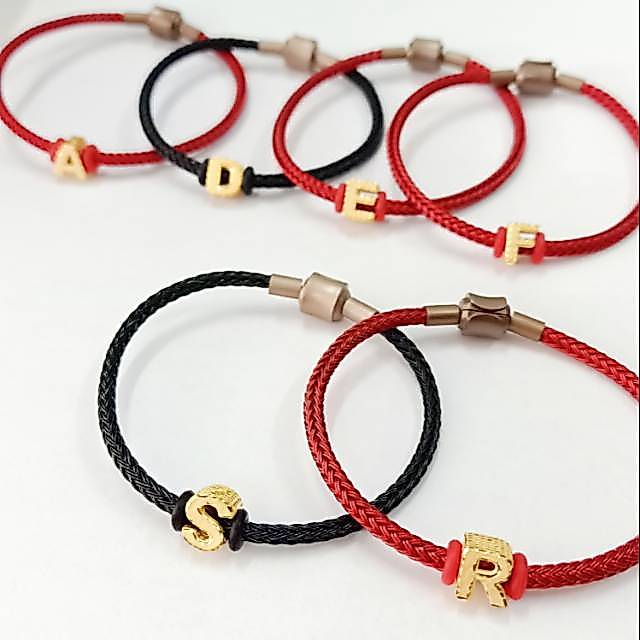 Custom gelang dan liontin balok kadar 375/8k huruf a-m
