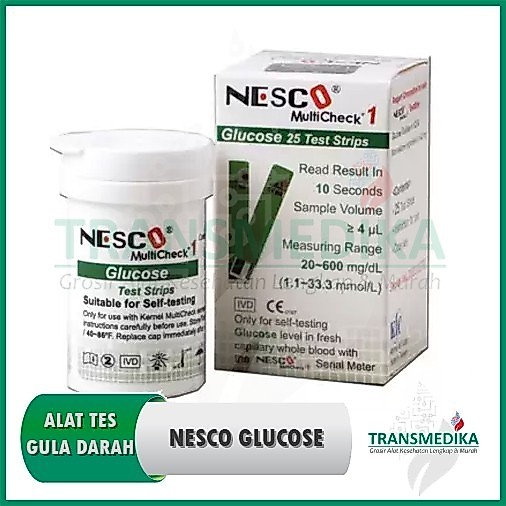Nesco Glucose Test Strip Cek Gula Darah Refill Isi 25 Stick / Nesco Gula darah