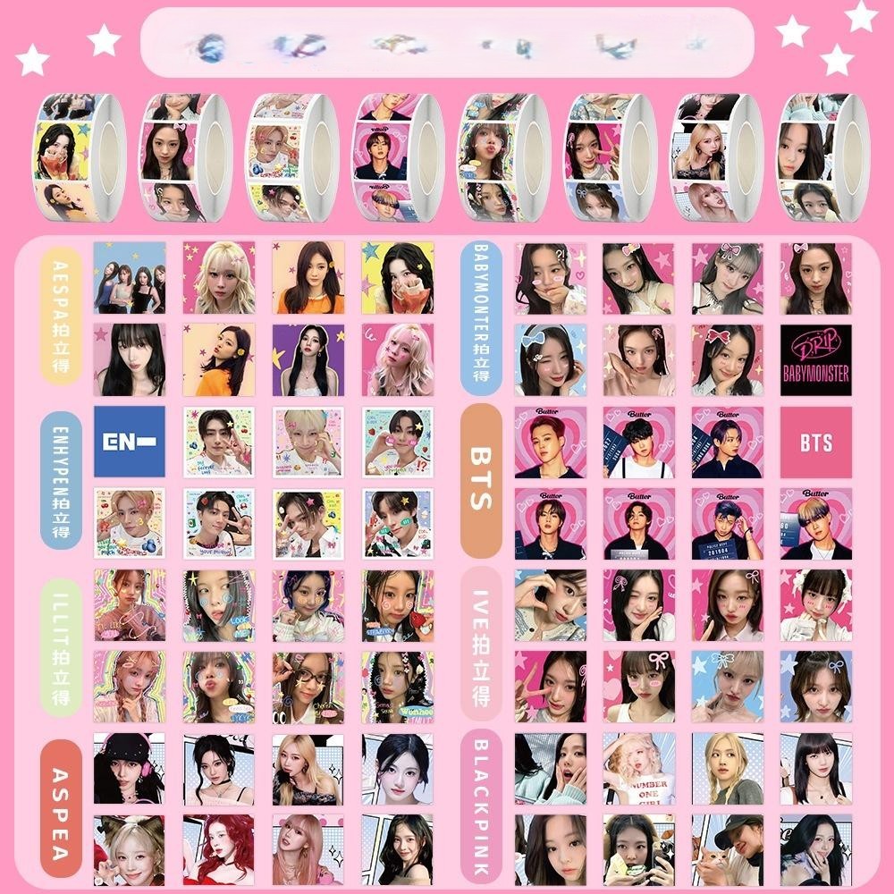 [500 Pcs] Sticker Seal Boygrup Girlgrup Korea Kpop Freebies/ Stiker Segel Packing - Little Moou