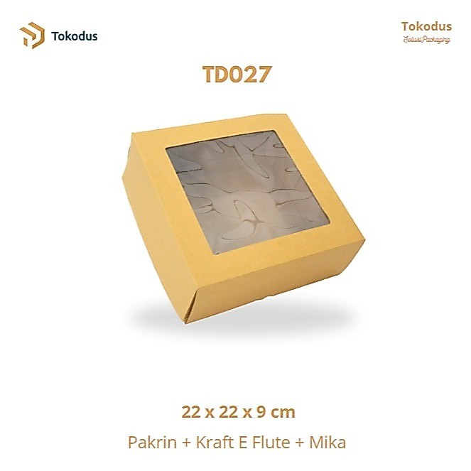 Kardus Kue 22x22x9 cm Kardus Makanan/Kotak Kue/Kardus Mika - Tokodus Pagarsih