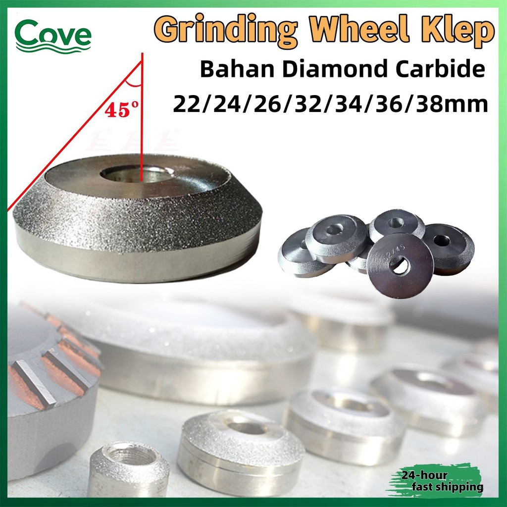 Pcs Valve Seat Reamer, Material Berlian Dan Karbida, Sudut 45 Derajat, Lubang 7-8Mm, Ukuran 34/36/38
