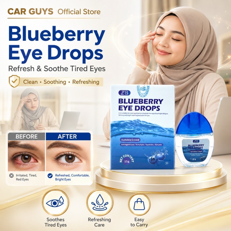 CAR GUYS Tetes Mata Blueberry 15g Eye Drops Perawatan Mata Harian Bantu Segarkan Mata Kering Lelah I