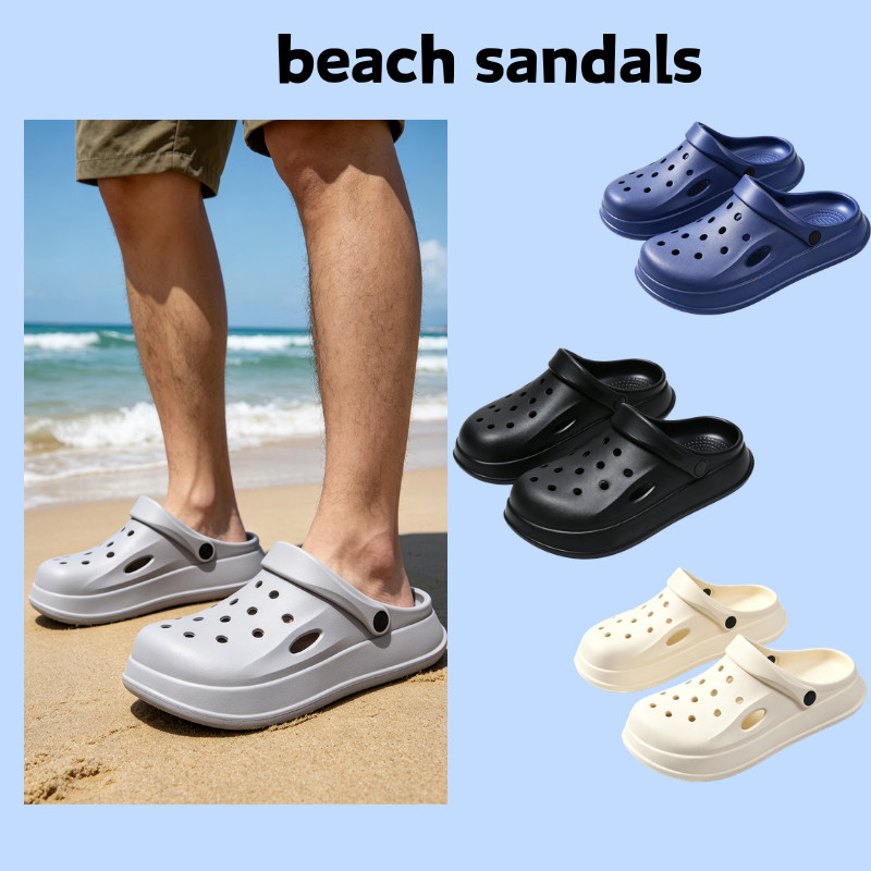 Sepatu sandal EVA dengan sol lembut anti-slip cocok untuk pria dan wanita kepala kaki terbuka sepatu