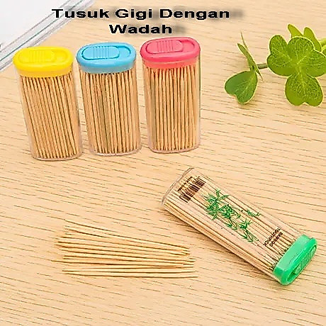 Tusuk Gigi Bambu Dengan Wadah Model Korek Api Tusuk Gigi Wadah Mini Bambu Portable Model Saku | CW