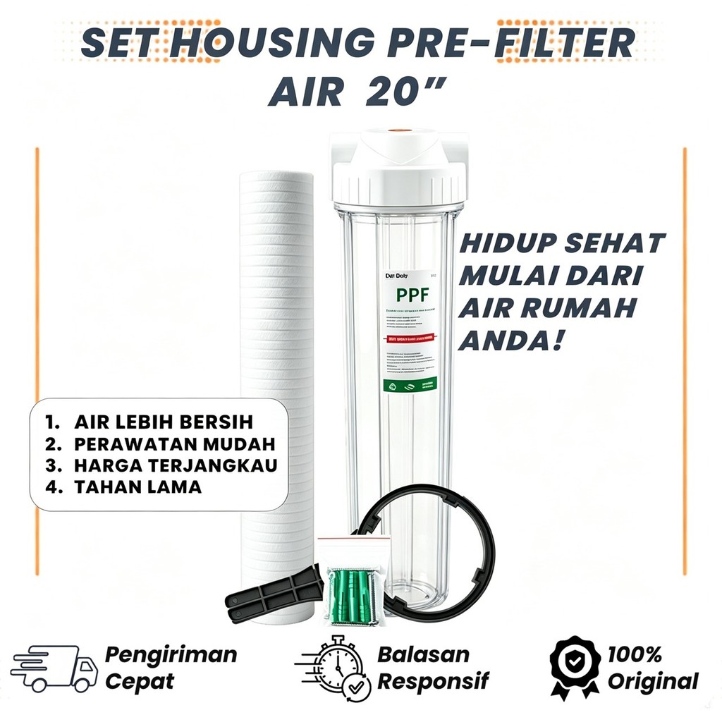Housing Filter 20 Inch Biru / Transparan