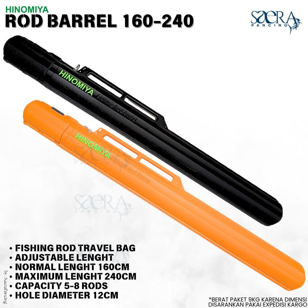 Saera Pancing HINOMIYA Rod Barrel Fishing Bag Case Tas Joran Pancing Hardcase Adjustable 160cm - 240