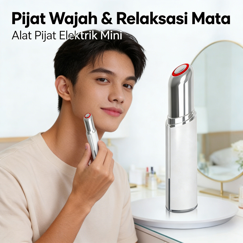 Alat Massager Elektrik Pijit Wajah Pijat Mini Terapi Kulit Pijit Mata Getar Facial