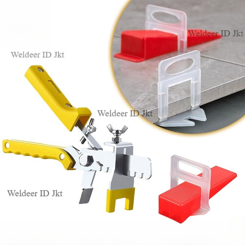 Set Tile Leveling System Tang Perata Keramik Klip Tile Spacer Pengunci Ubin Lantai Dinding
