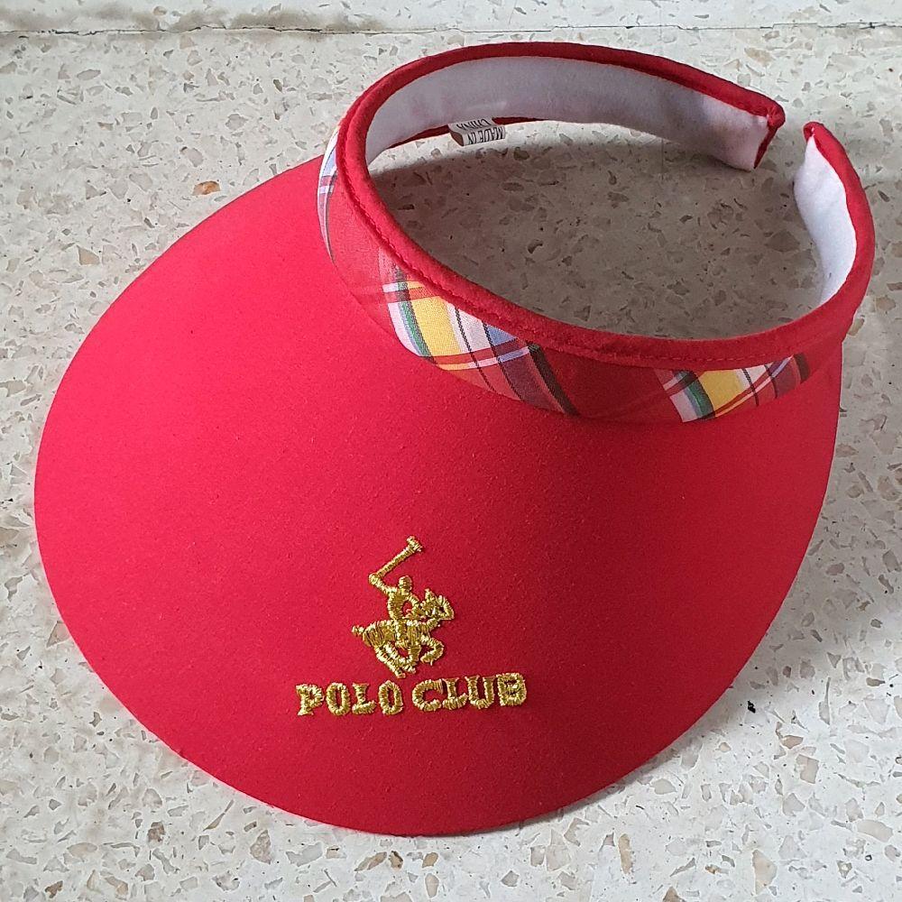 topi visor tennis golf caddy wanita cewek polo club merah preloved second outdoor sports