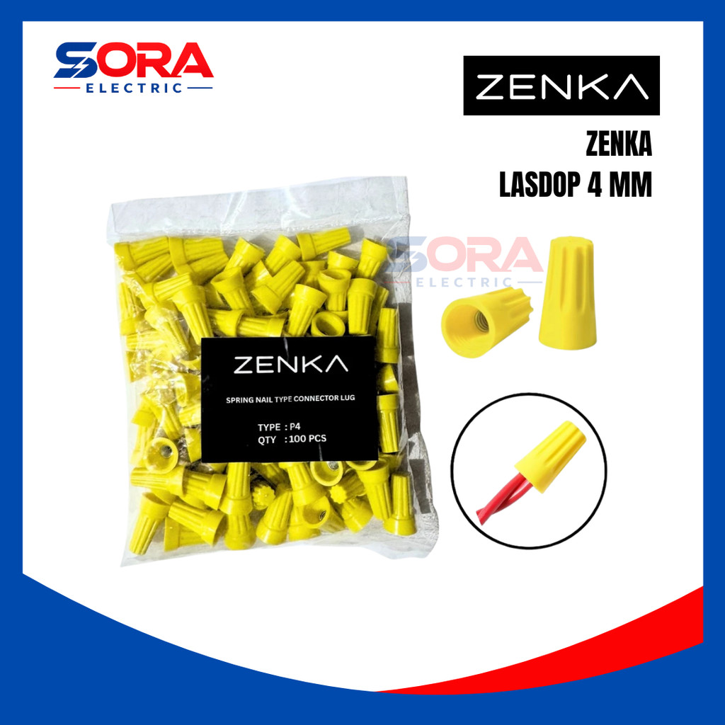 ZENKA - LASDOP 4MM KUNING LASDOP - Pengaman Sambungan Kabel