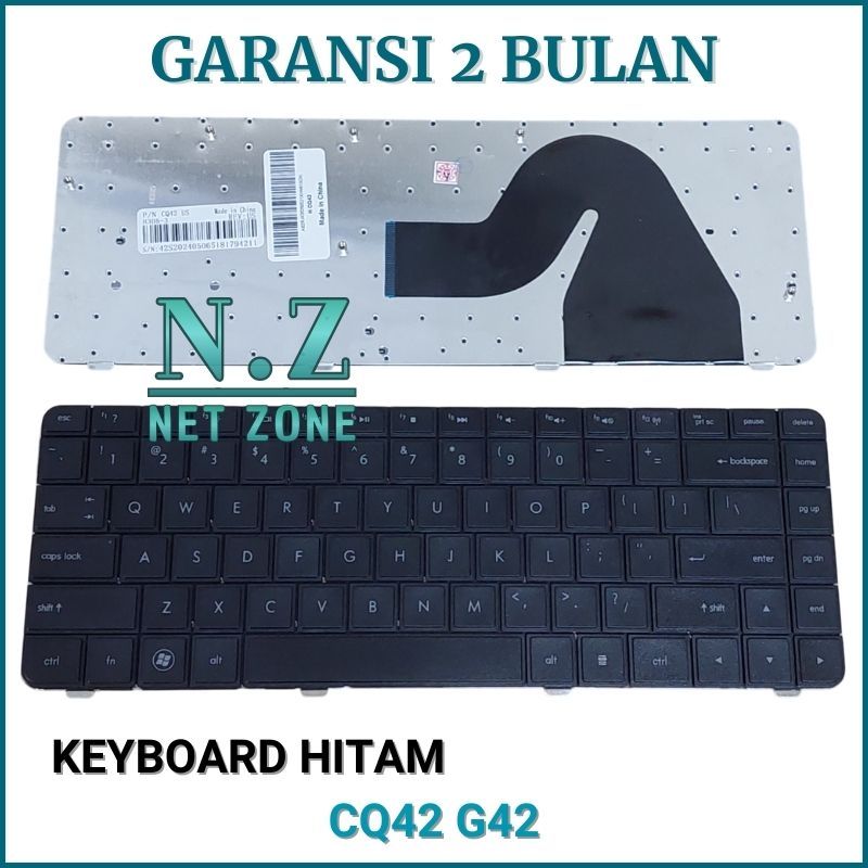 Keyboard Laptop HP Compaq Presario CQ42 G42 Series Hitam - Baru & Bergaransi 2 Bulan -NZONE