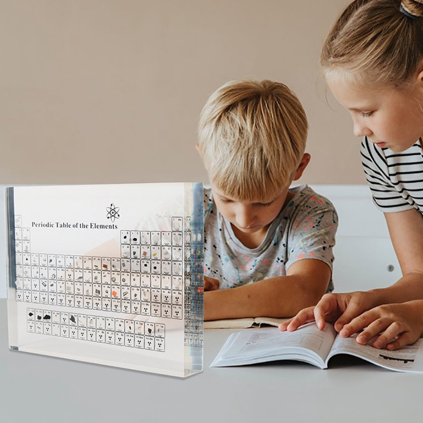 Ornamen Tabel Periodik Unsur Kimia Akrilik Transparan Pajangan Meja Belajar Dekorasi Edukasi S M L