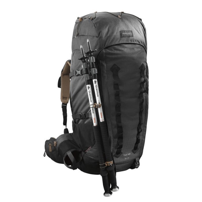 Quechua tas gunung trek 900 70L +10 men charcoal Decathlon - 8492336