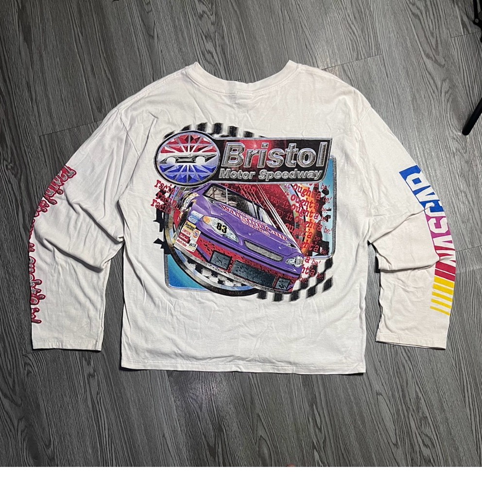 Vtg 2000s Bristol Speedway Racing The Way It Oughta Be Nascar Longsleeve Shitt L