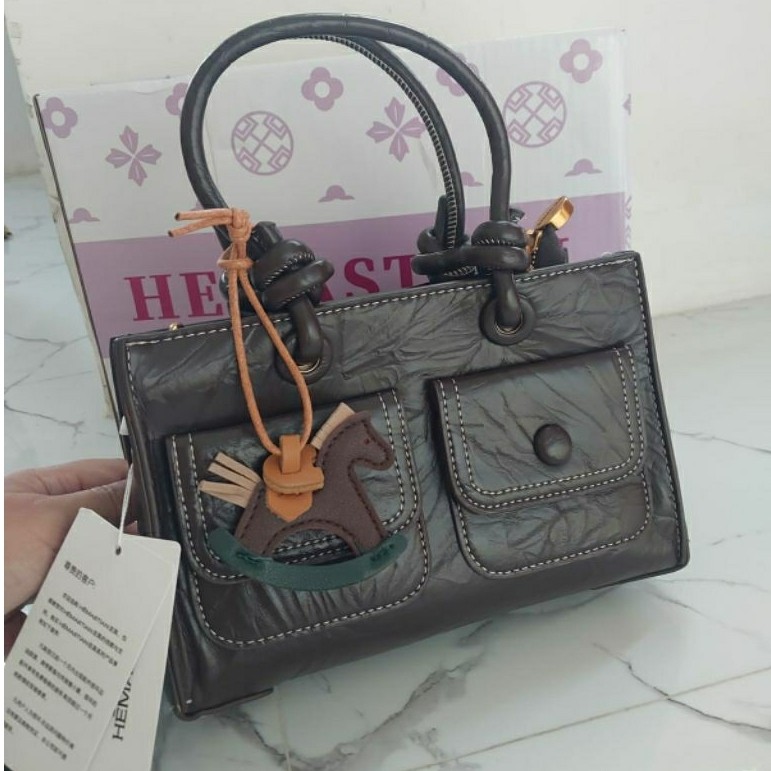 Tas Wanita Original Hemastian Warna Coffe Bahan Kulit Asli