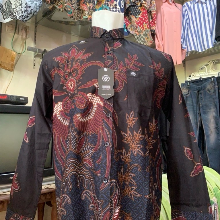 KEMEJA BATIK LENGAN PANJANG HEM BATIK PRIA LENGAN PANJANG