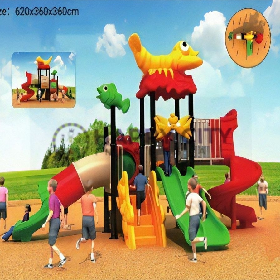 Playground outdoor/indoor perosotan karakter Lobster, Happy City Indonesia