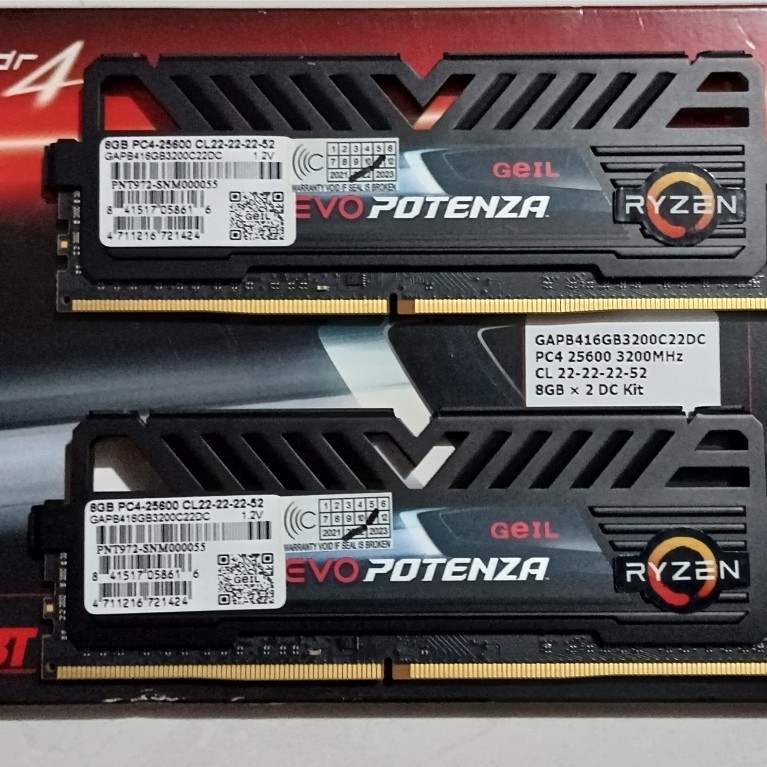 Ram Geil Evo Potenza DDR4 16GB (2x8GB) 3200 Mhz